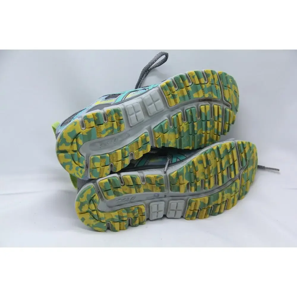 Asics Gel Scram 3 Running Shoes Women's Size 7 Gray Teal Camo Trail T6K7N